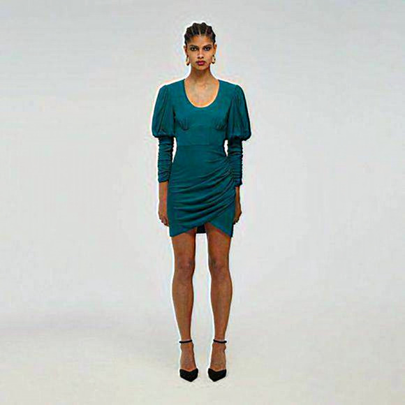 NWT Self-Portrait‎ Puff Sleeve Mini Dress Women Size 4 - Picture 1 of 11